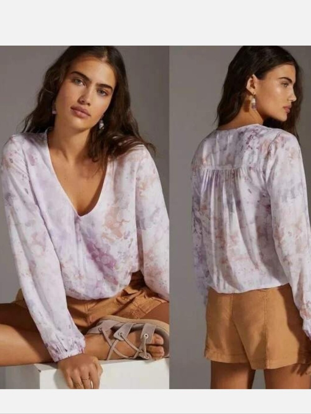 Cloth & Stone Anthropologie Soft Tie Dye Pullover Blouse Top  98.00